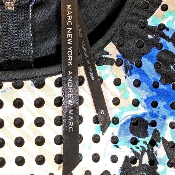 Marc New York Andrew Blue Racerback Bodycon Floral Eyelet Mini Dress Size 6 - Picture 6 of 11